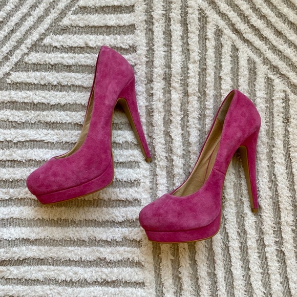 Aldo Pink Suede Platform Pumps - Picture 4 of 8